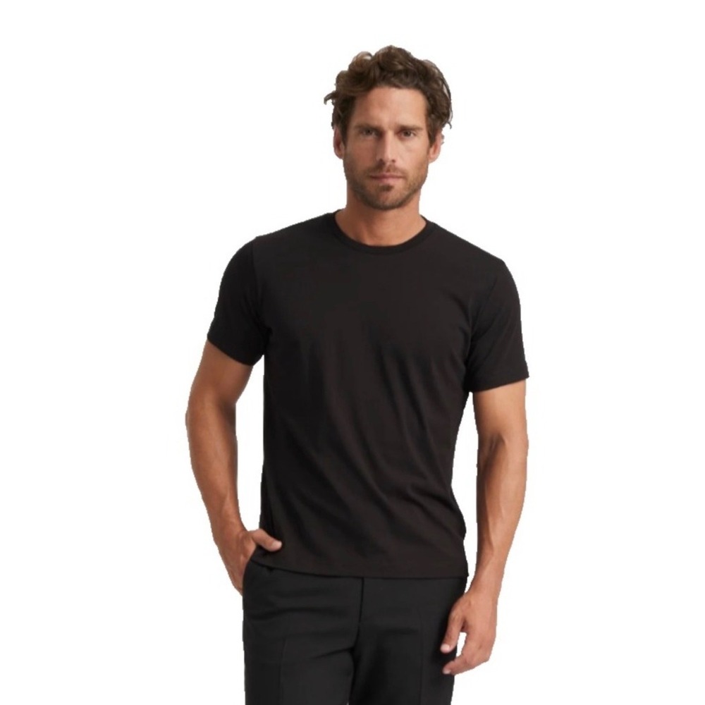 A19 SON of a TAILOR Mens Black 100% Supima Cotton Short Sleeve Crew Neck T-Shirt